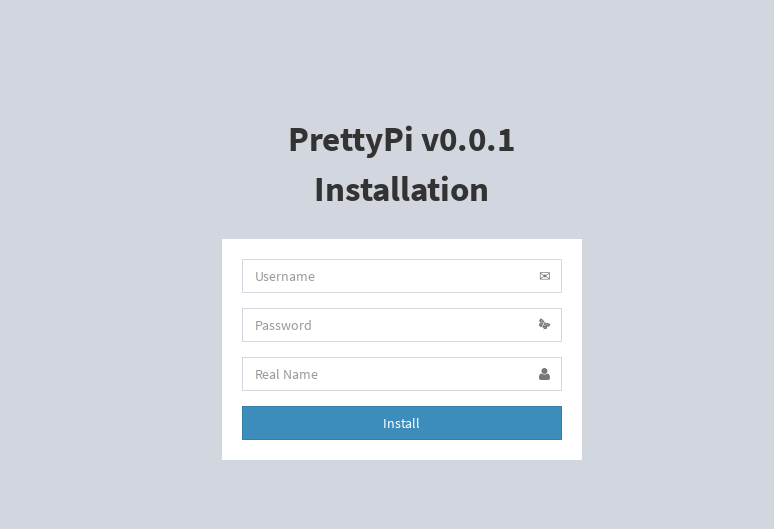 PrettyPi 0.0.1 UI