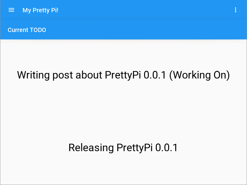PrettyPi 0.0.1 UI